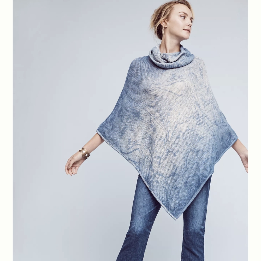 Petani by Pashmina Skywashed Poncho